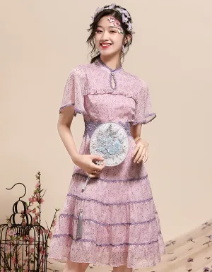 Purple Thin Qipao Cheongsam