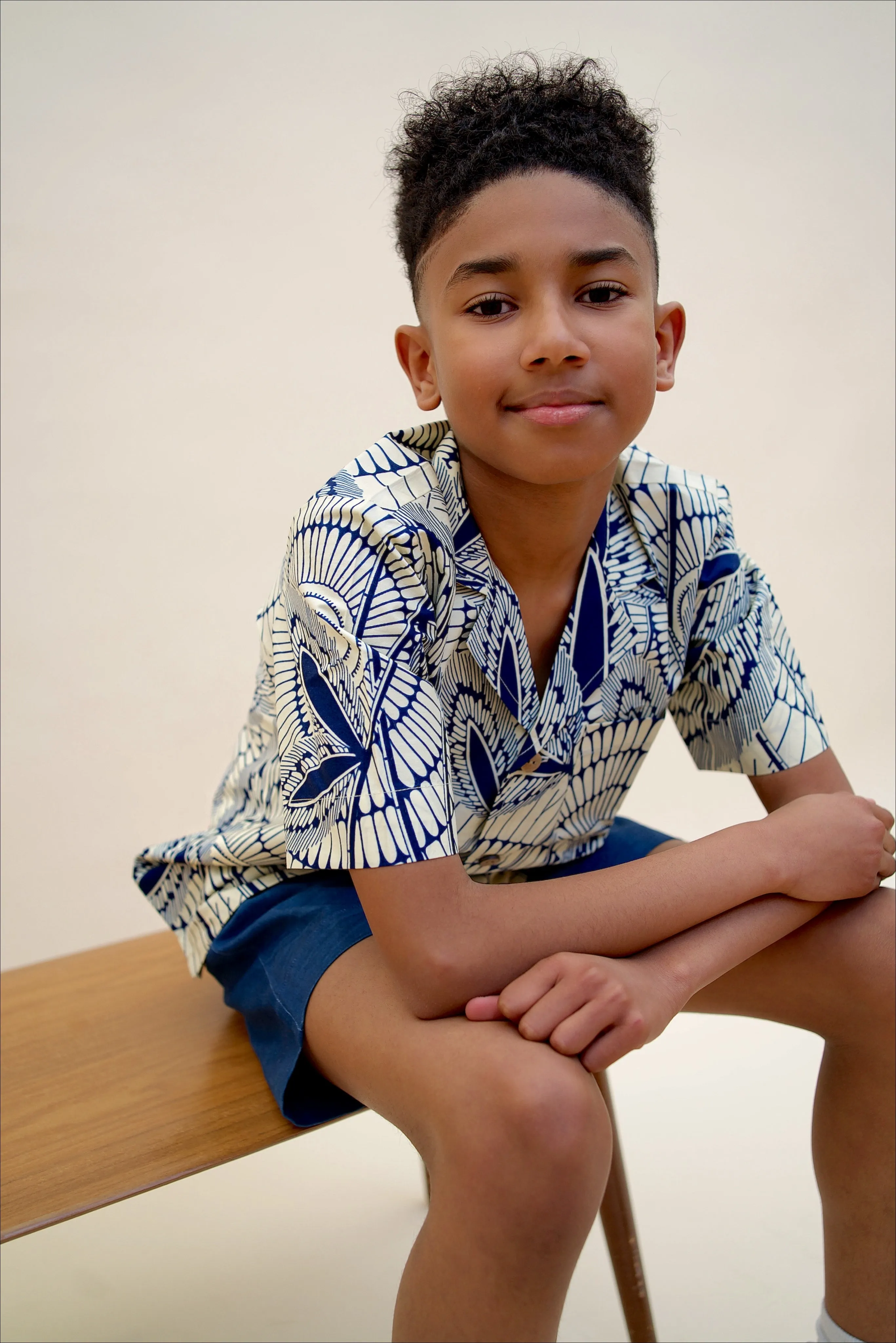 Temi Shirt | Navy Leaf