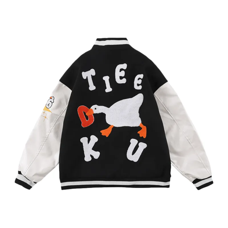 Urban Duck Embroidery Baseball Jacket
