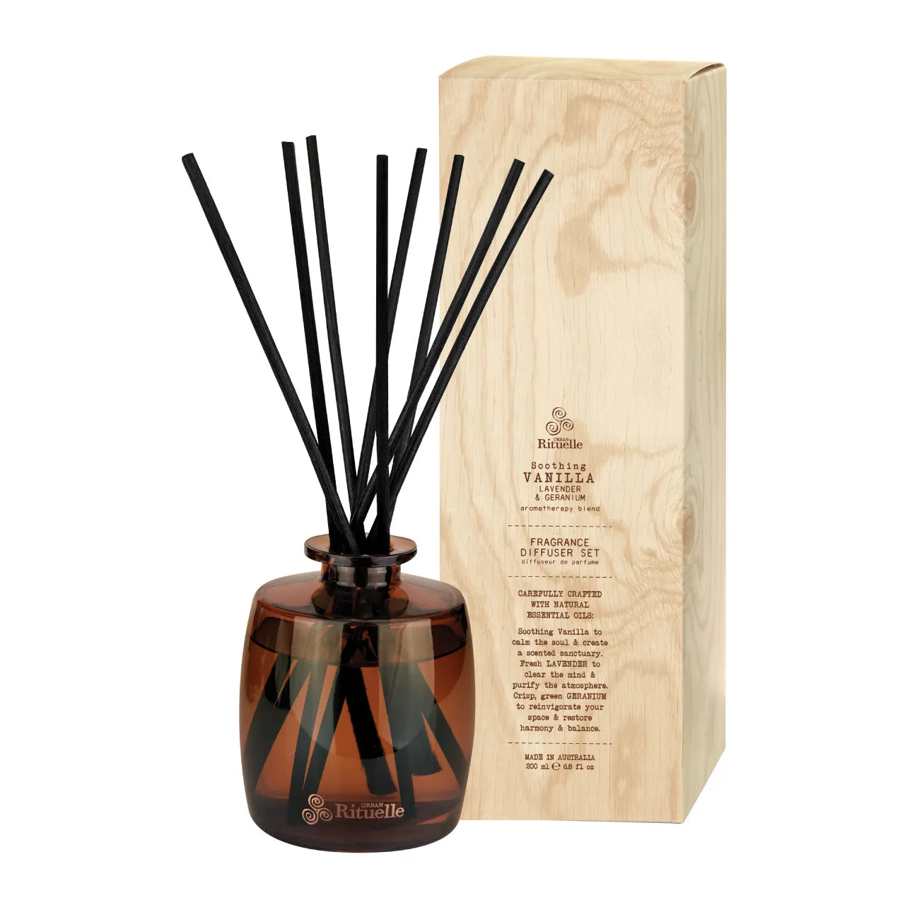 Urban Rituelle Flourish Organics Vanilla, Lavender & Geranium Fragrance Diffuser Set